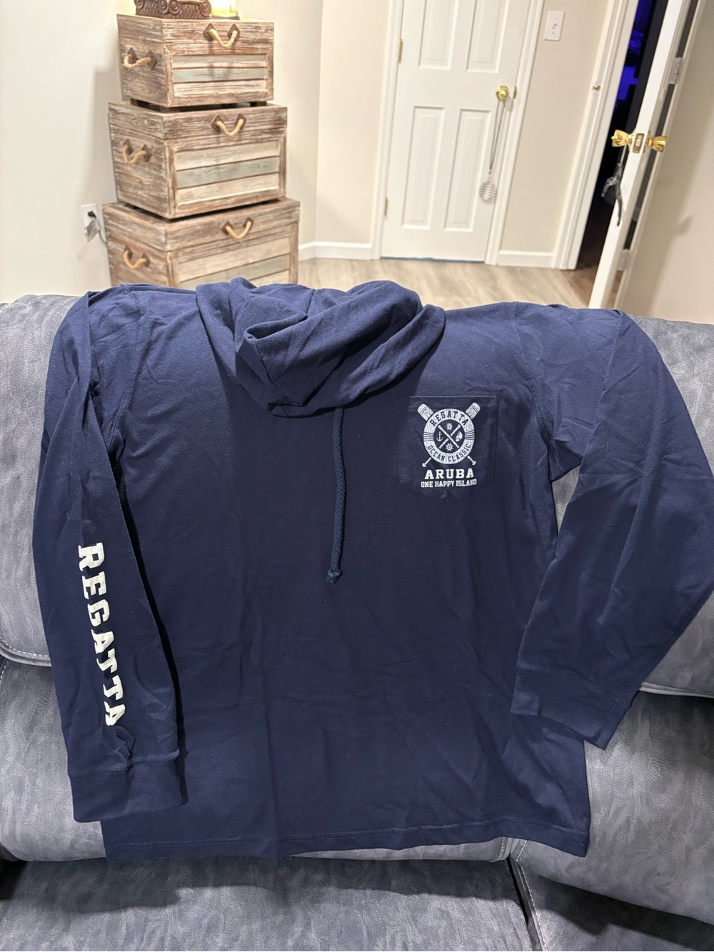 Aruba Regatta Navy Long-Sleeve Hooded Shirt